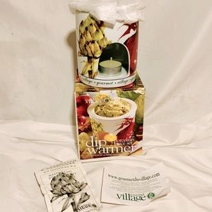 BNIB! Gourmet village porcelain dip warmer/dip